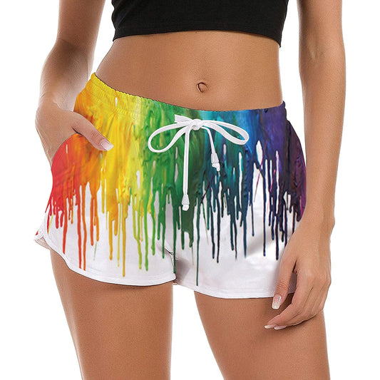 Smeltende verfspatten grappige boardshorts voor vrouwen