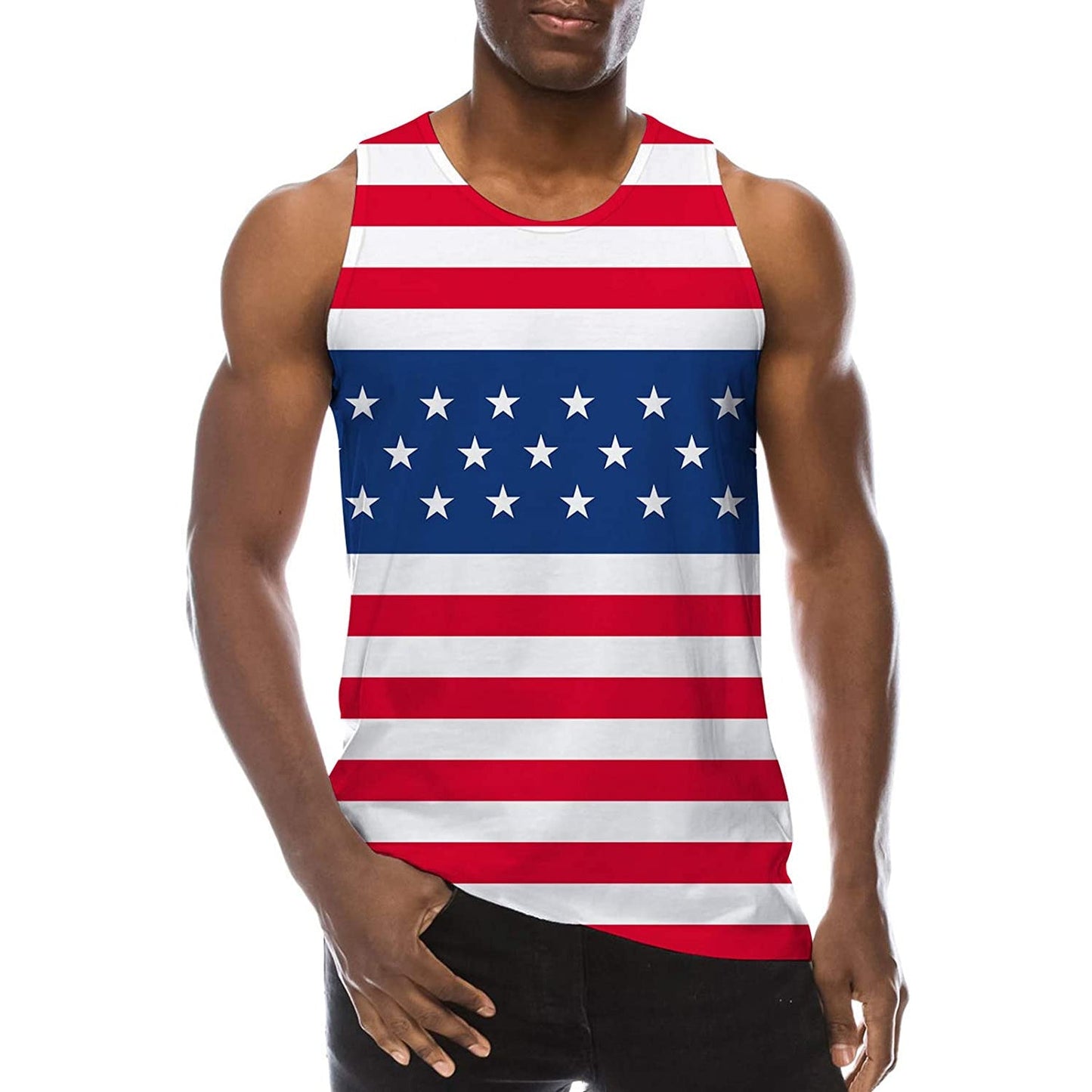 Patriottische Amerikaanse vlag grappige tanktop