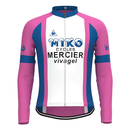 Miko Mercier Vivagel Lila Vintage Langarm-Radtrikot