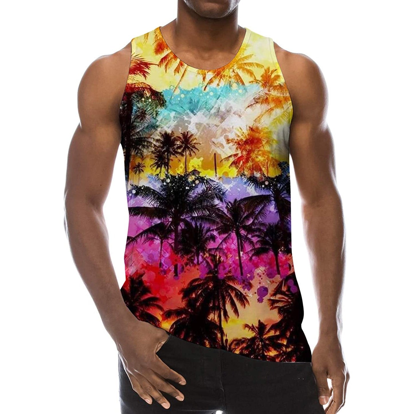 Kleurrijke Palmboom Grappig Tanktop