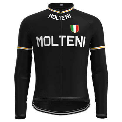 Molteni – Passendes Set aus langärmeligem Radtrikot in Schwarz