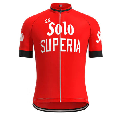 Solo Superia Rood Vintage Korte Mouw Fietsshirt Top