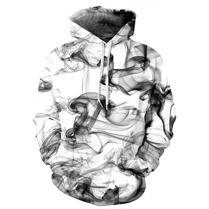 Weißer Hoodie mit Rauchgrafik