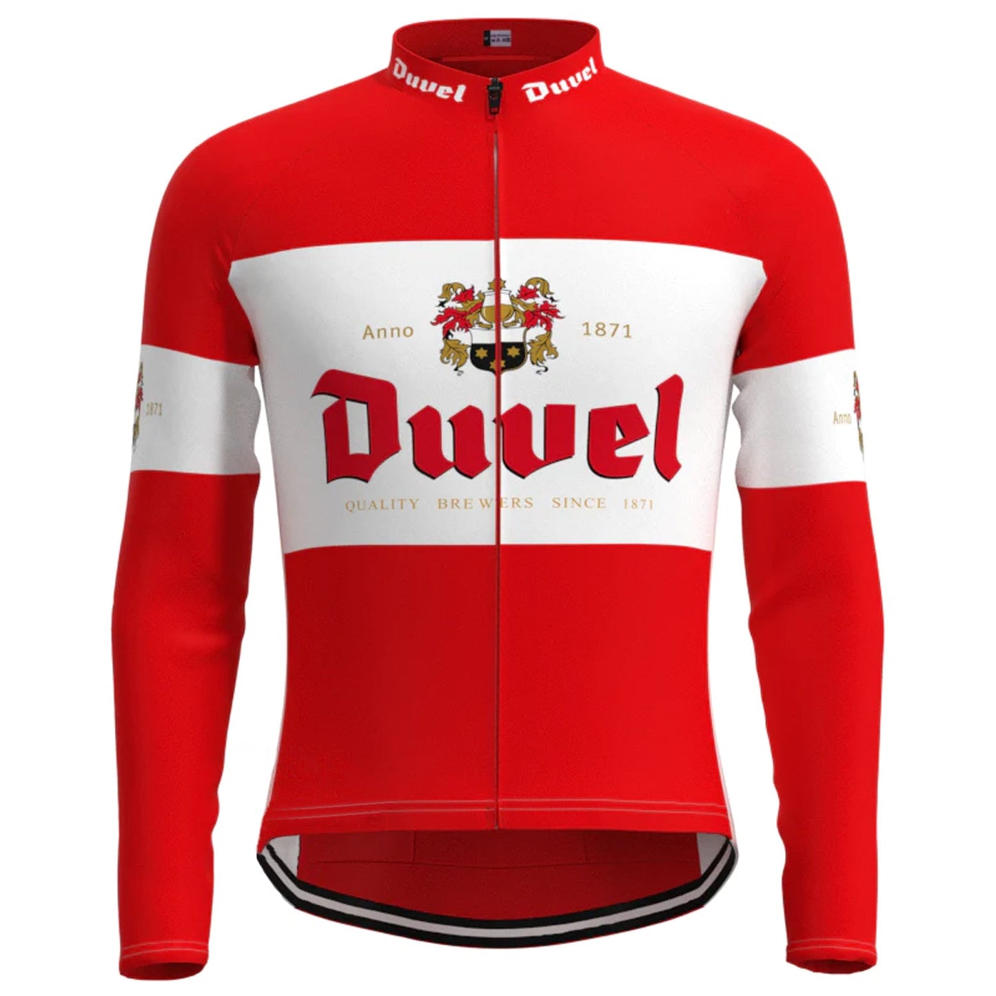 Bier Duvel Rood Vintage Lange Mouw Fietsshirt Top