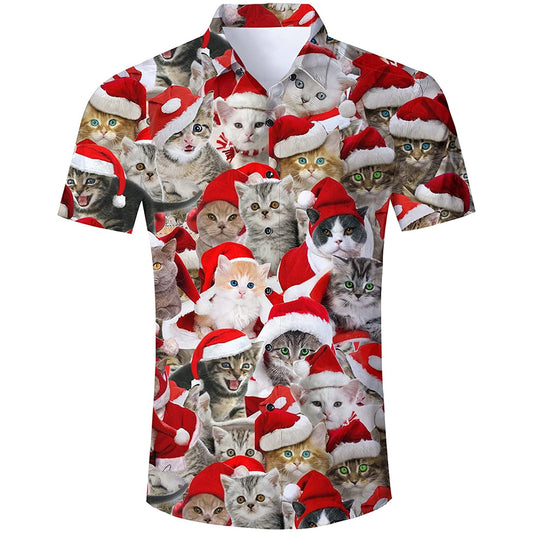 Kat Kerstmis Grappig Hawaiiaans Shirt