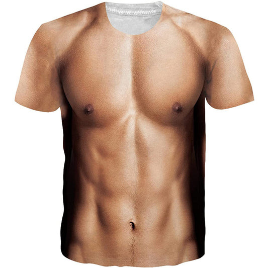 Lustiges T-Shirt mit nackten Muskeln