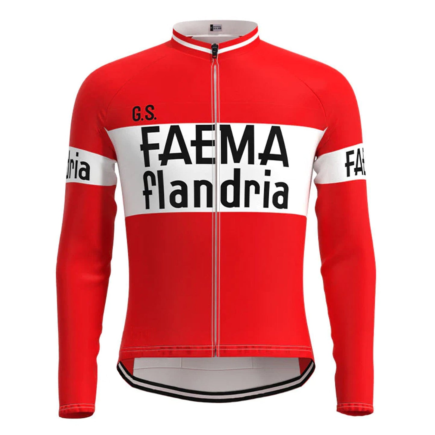 Faema Flandria, Rotes Vintage-Langarm-Radtrikot