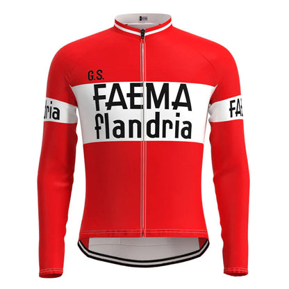 Faema Flandria, Rotes Vintage-Langarm-Radtrikot