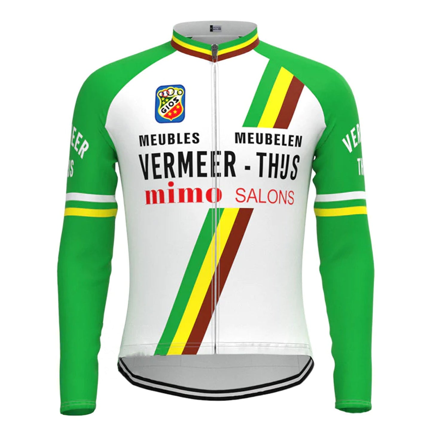 Vermeer Thijs Groene Vintage fietsshirt met lange mouwen