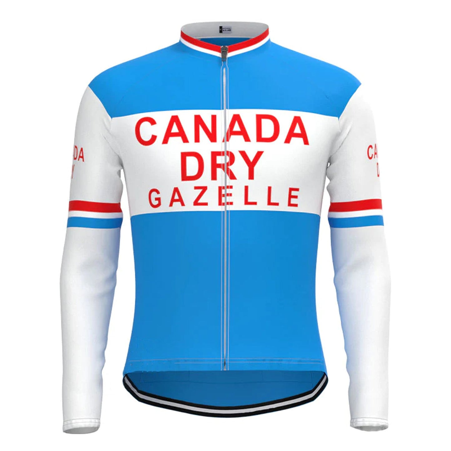 Canada Dry Gazelle Blue Vintage Lange Mouw Fietsshirt Top