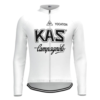 KAS Wit Vintage Lange Mouw Fietsshirt Top