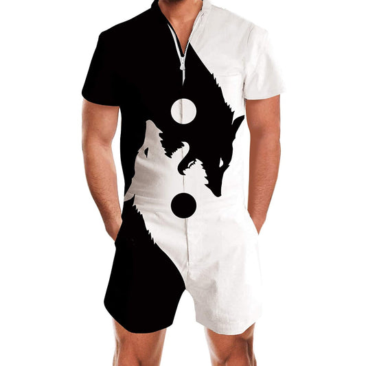 Yin Yang Wolf Heren Romper