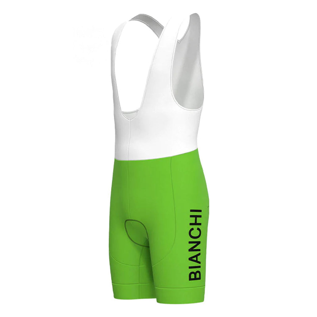 Bianchi Green Vintage Cycling Bib Shorts Forest Coral