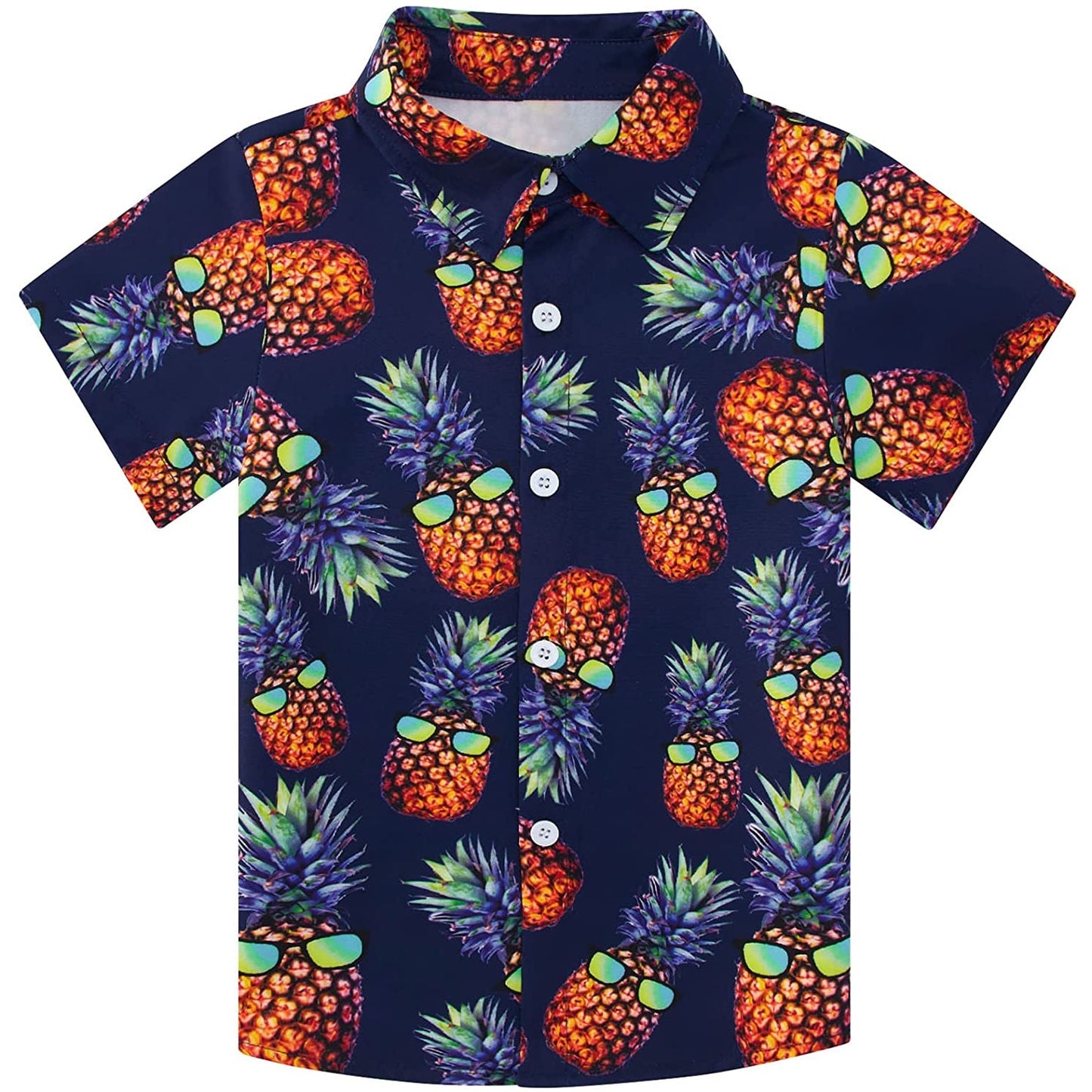 Ananas Zwart Grappig Peuter Hawaiiaans Shirt