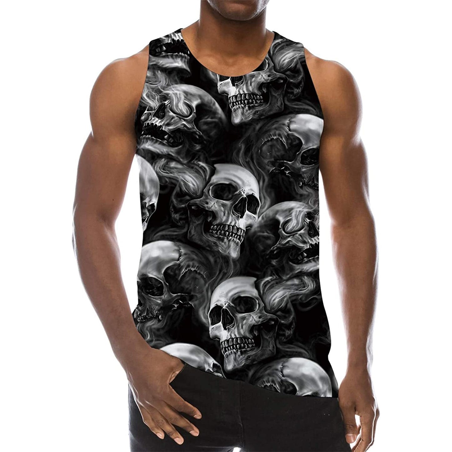 Lustiges Tank Top mit Rauchschädel