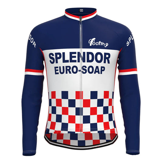 SPLENDOR Navy Vintage Lange Mouw Fietsshirt Top