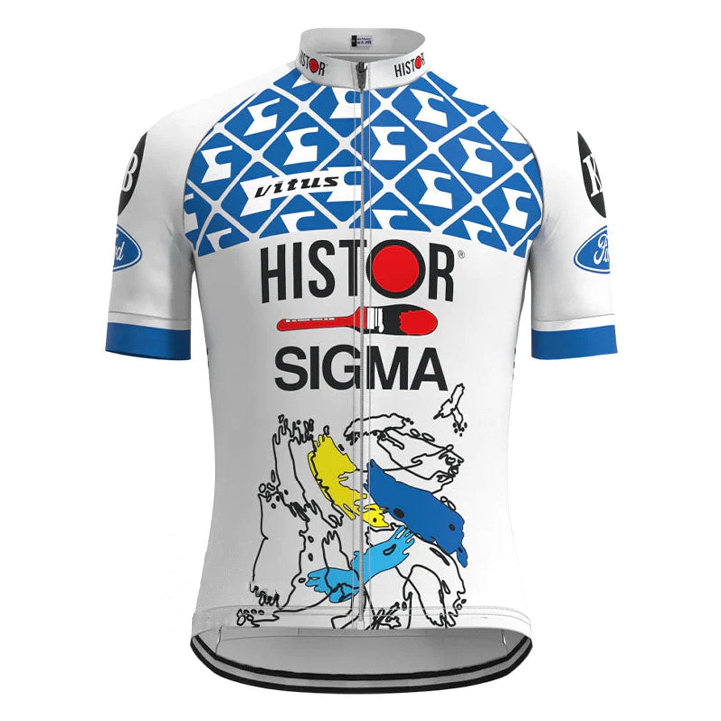 Histor Sigma Blau Vintage Kurzarm-Radtrikot