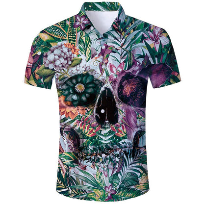 Bloemig blad grappig Hawaiiaans shirt