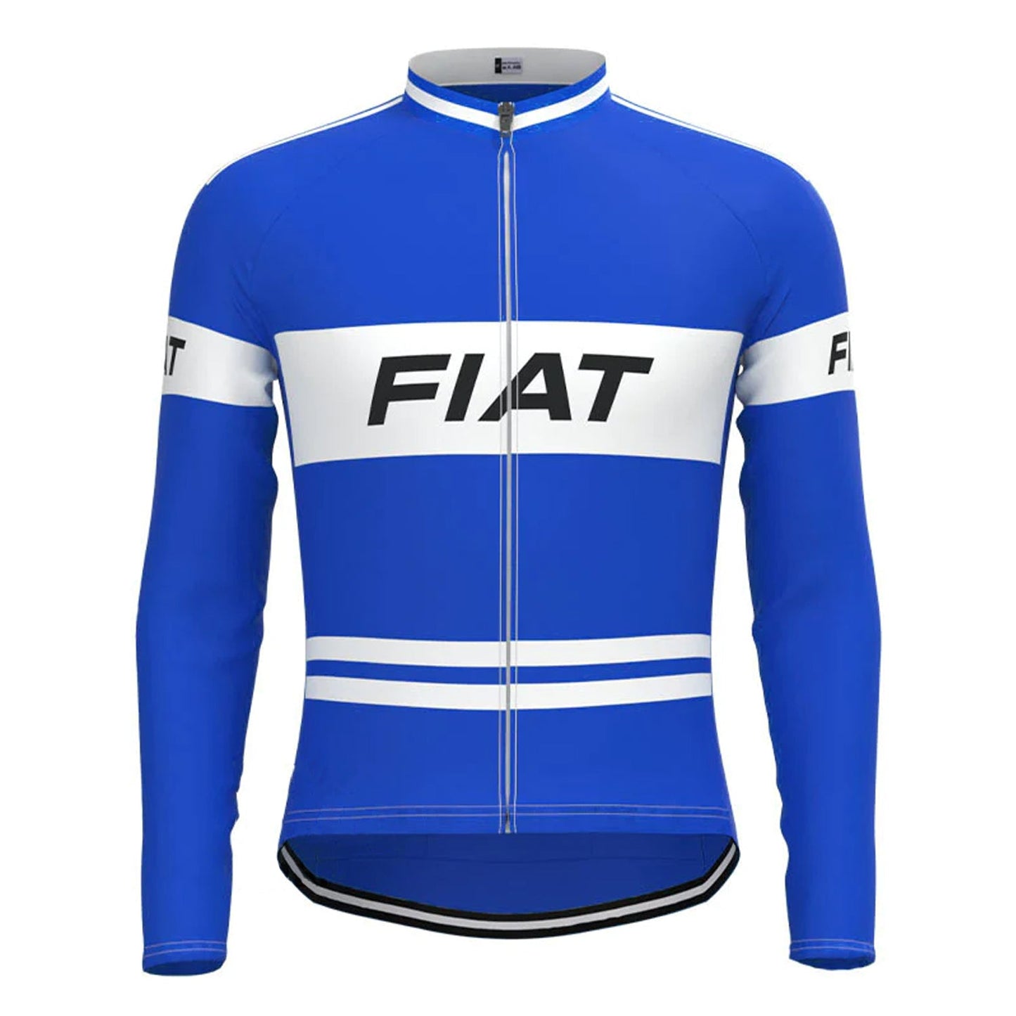 FIAT Blauw Vintage Lange Mouw Fietsshirt Top