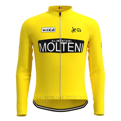 Molteni – Passendes Set aus langärmeligem Radtrikot in Gelb