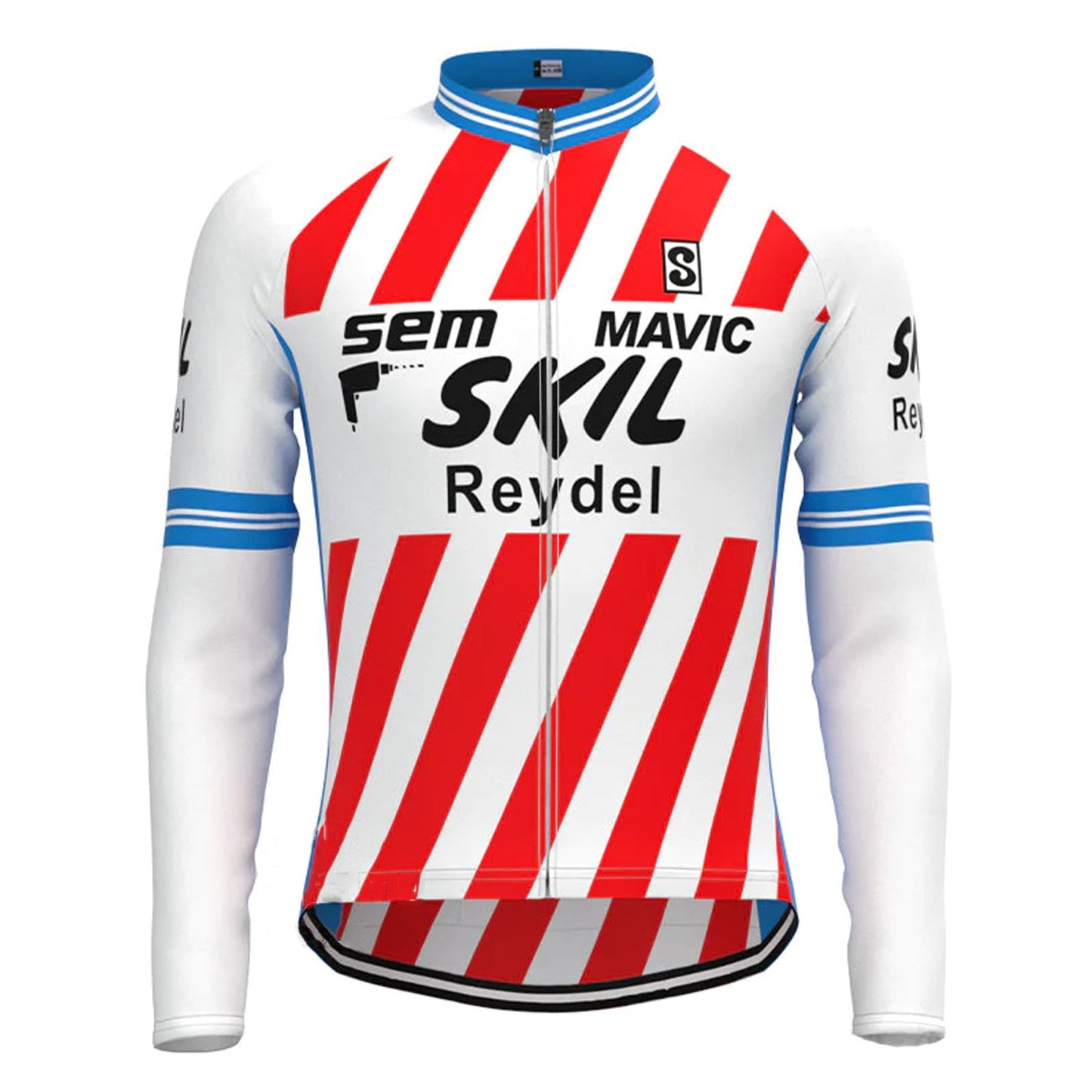 Skil Reydel Sem Mavic Red Stripe Vintage Lange Mouw Fietsshirt Top