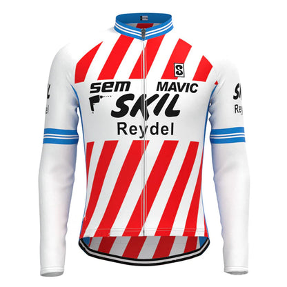 Skil Reydel Sem Mavic Red Stripe Vintage Lange Mouw Fietsshirt Top