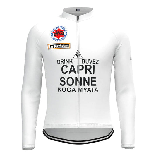 Capri Sonne Wit Vintage Lange Mouw Fietsshirt Top