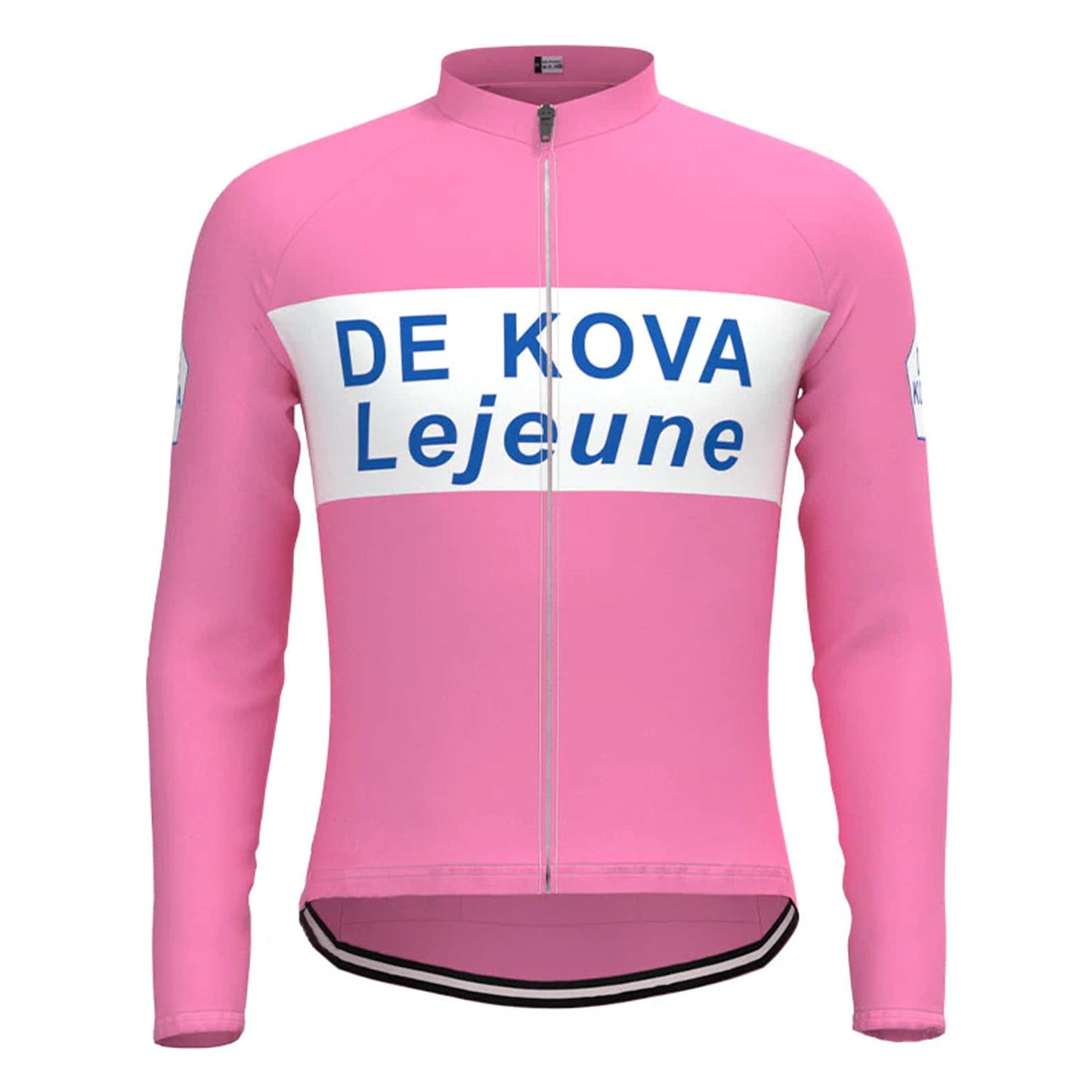 De Kova Lejeune, Langarm-Radtrikot-Oberteil im Vintage-Stil, Rosa