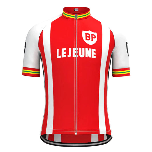 Lejeune BP Rood Vintage Korte Mouw Fietsshirt Top