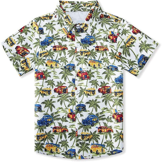 Palmen Autos lustige Kleinkind Hawaiian Shirt