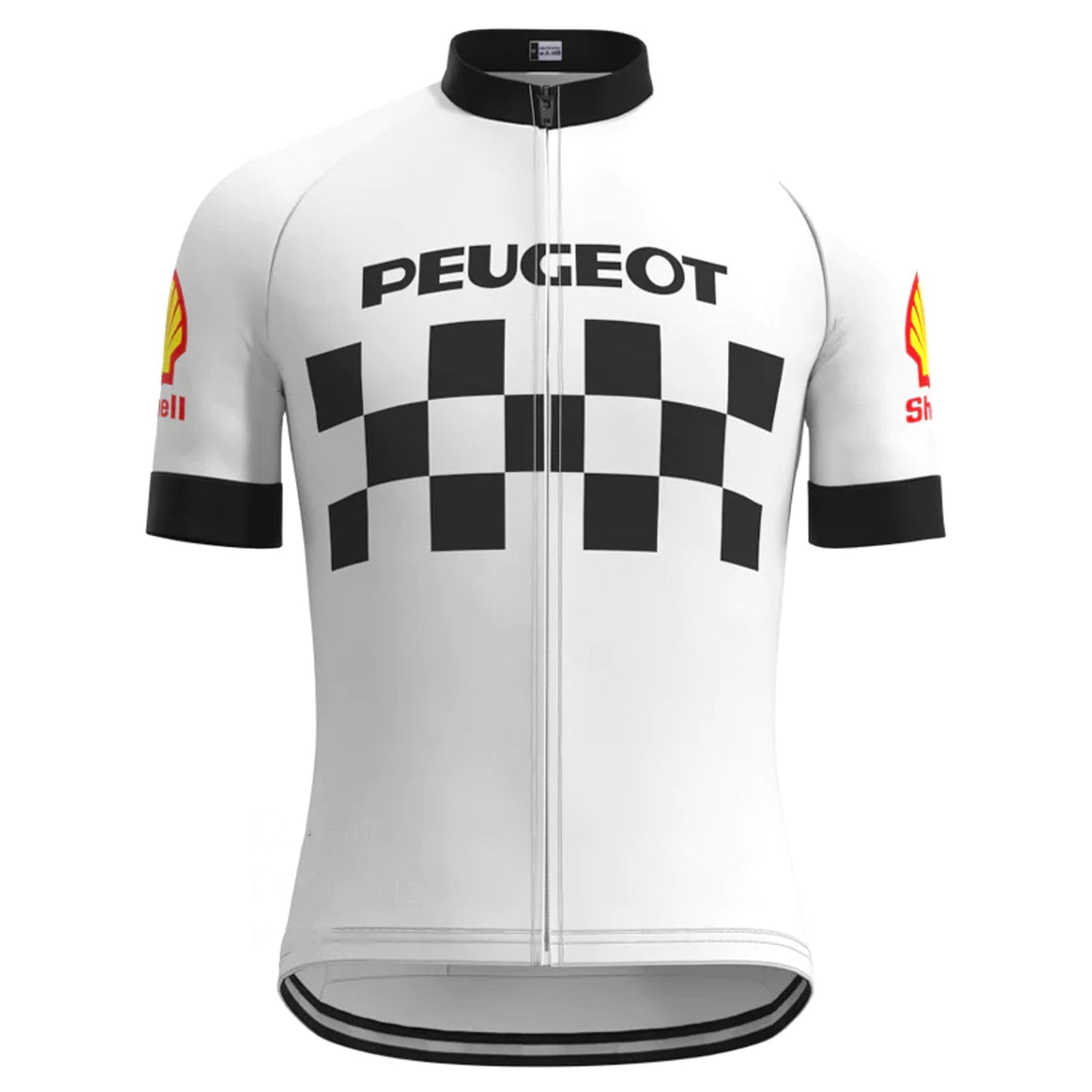 PEUGEOT Wit Vintage Korte Mouw Fietsshirt Top