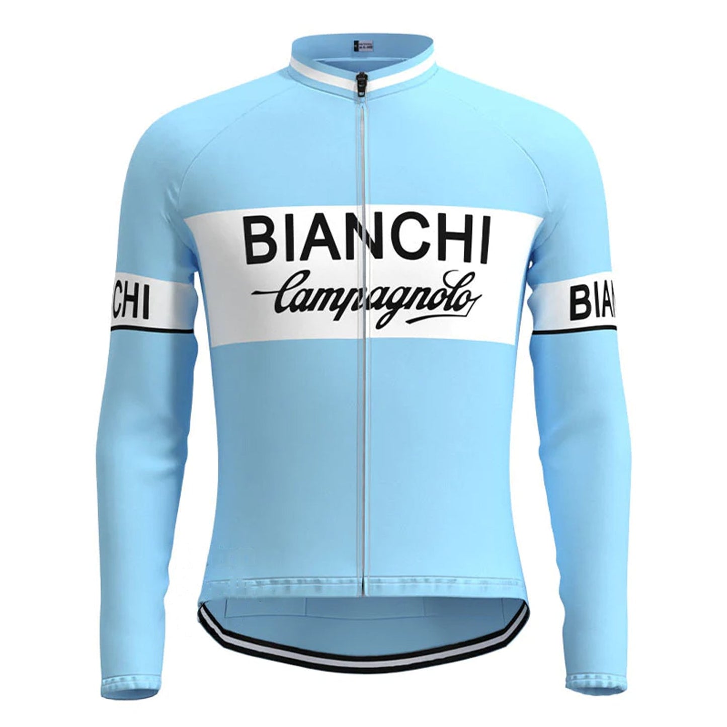 Bianchi, Blaues Vintage-Langarm-Radtrikot