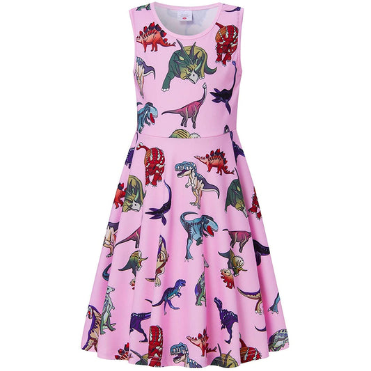 Dinosaurier Rosa Lustiges Mädchen Kleid