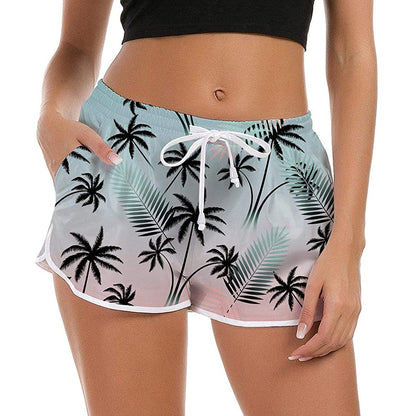 Grappige boardshorts met palmbladeren voor dames