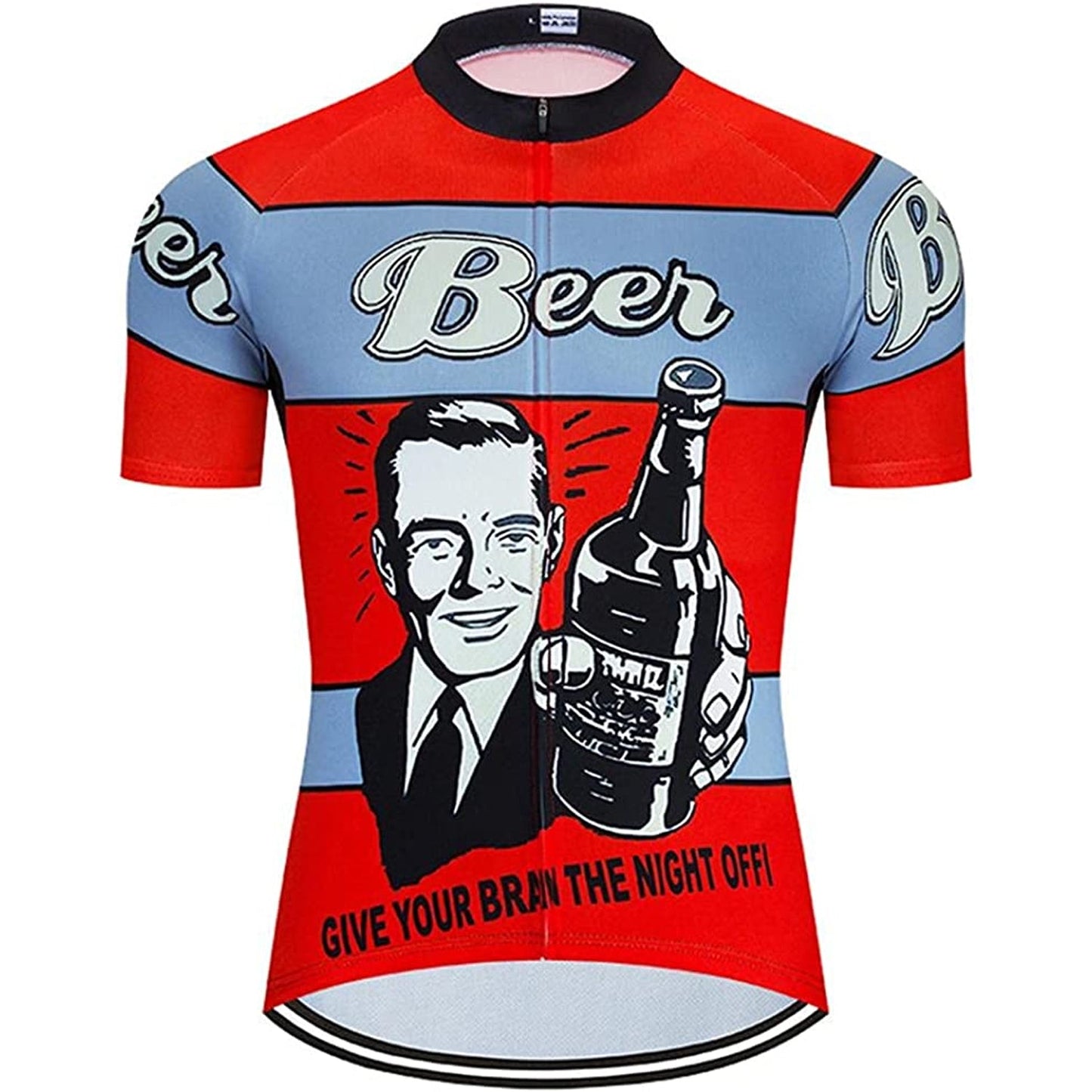 Beer Man Grappig MTB Korte Mouw Fietsshirt Top