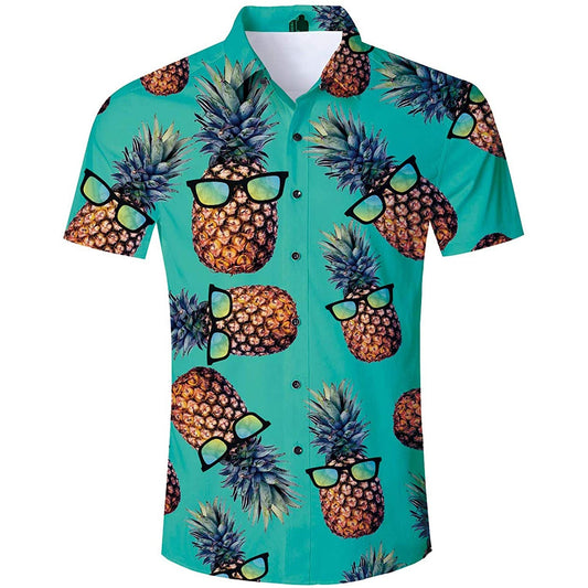 Groene zonnebril ananas grappig Hawaiiaans shirt