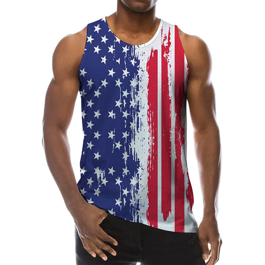 Grappige tanktop met Amerikaanse vlag