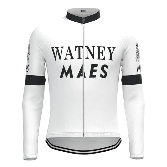 Watney Maes Wit Vintage Lange Mouw Fietsshirt Top