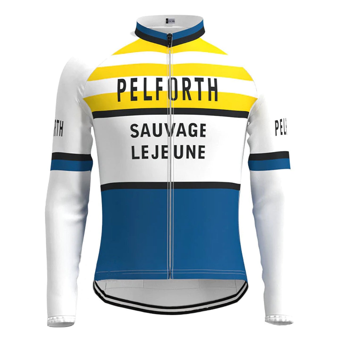 Pelforth Sauvage Lejeune Wit Vintage Lange Mouw Fietsshirt Top