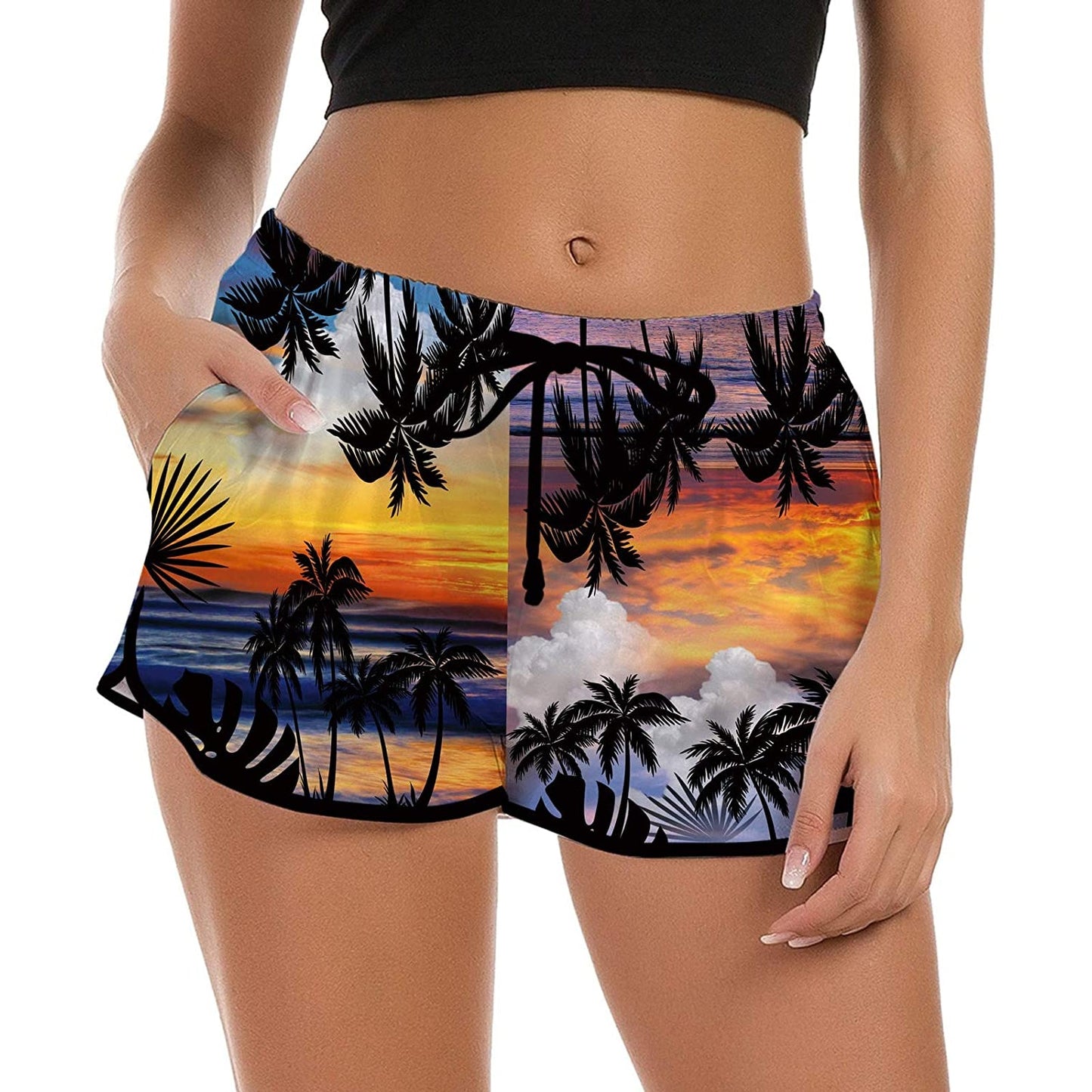 Palmboom grappige boardshorts voor dames