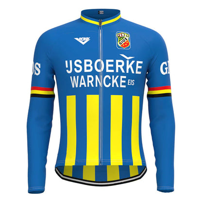 IJsboerke – Blaues Vintage-Langarm-Radtrikot-Oberteil