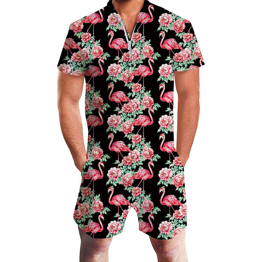 Rose Flamingo Romper voor heren