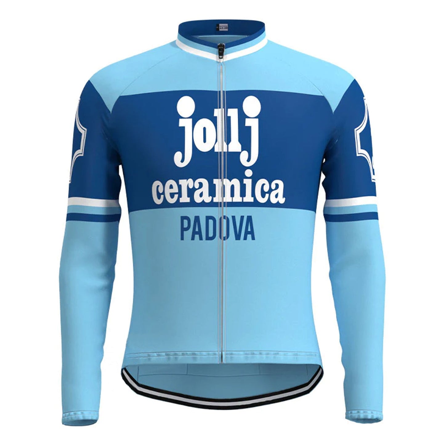 Jollj Ceramica Blauw Lange Mouw Vintage Fietsshirt Top