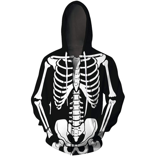 Skeleton Zip Up Hoodie