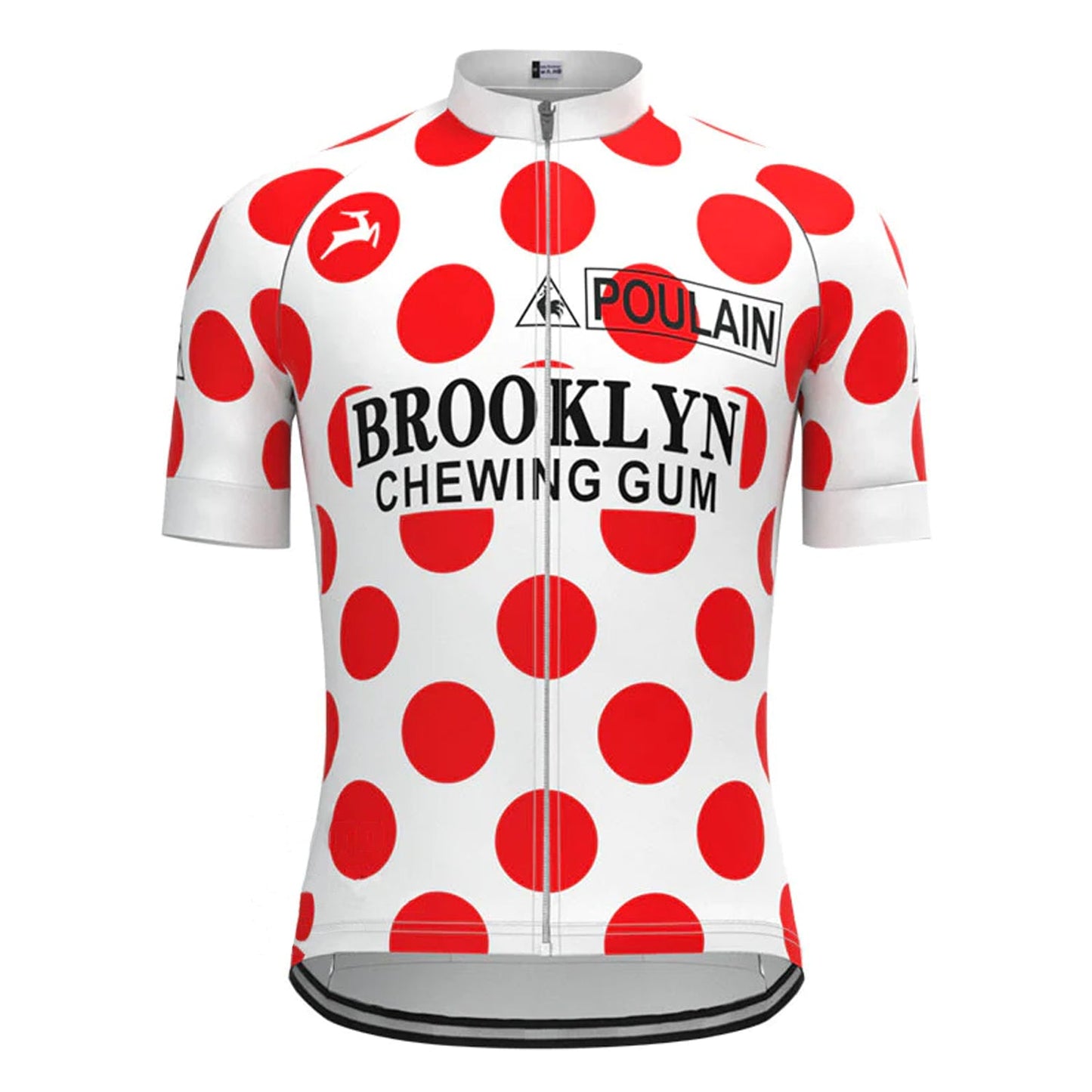 Brooklyn Chewing Gum Rood Vintage Korte Mouw Fietsshirt Top