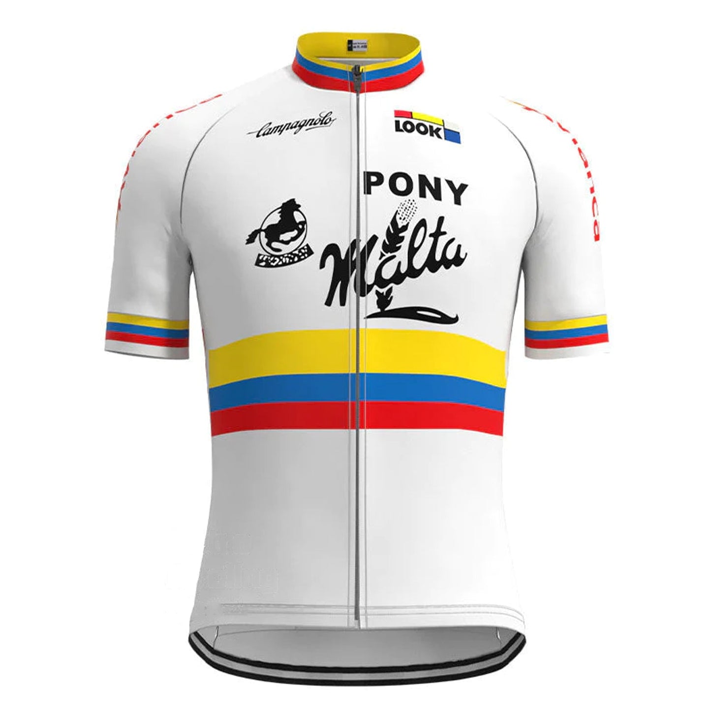 Pony Malta Wit Vintage Korte Mouw Fietsshirt Top