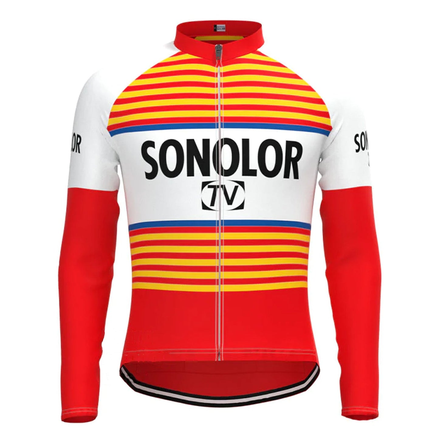 SONOLOR Rood Vintage Lange Mouw Fietsshirt Top