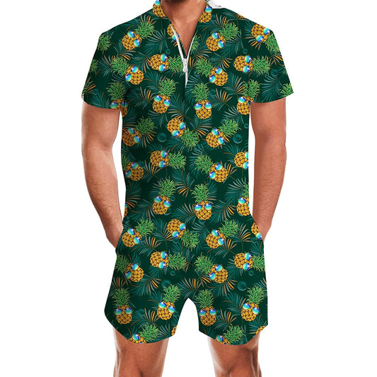 Hawaii Leaf Pineapple Romper voor heren