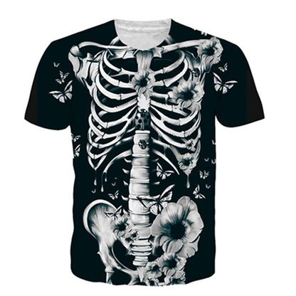 Skelett Blumen Halloween T Shirt