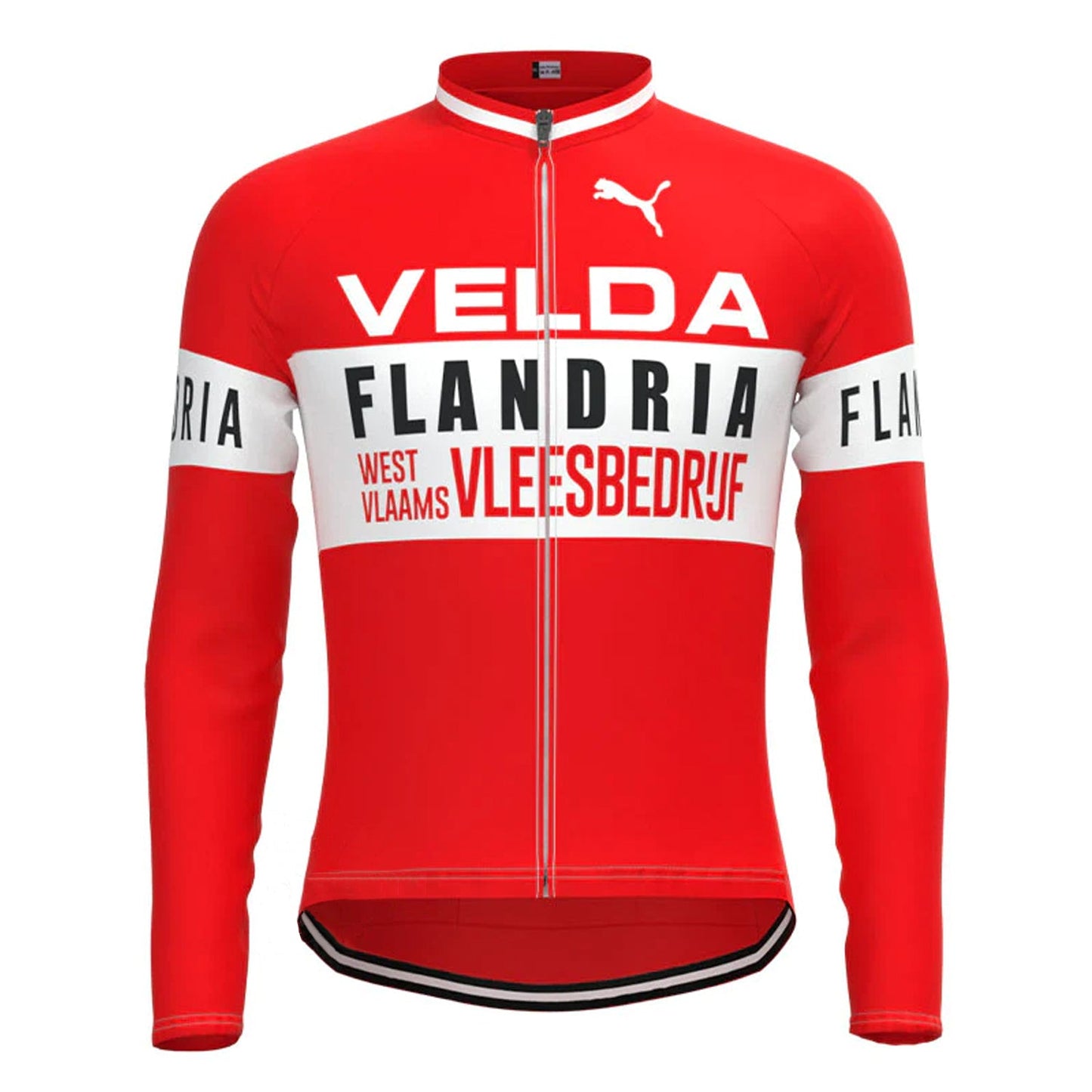 VELDA Flandria Rood Lange Mouw Fietsshirt Bijpassende Set